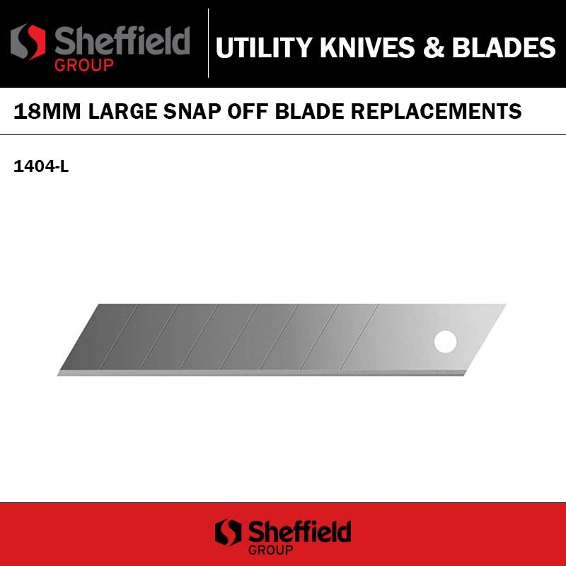 18MM LARGE SNAP OFF BLADE REPLACEMENTS SUIT CUTTER 68 - 10 PACK