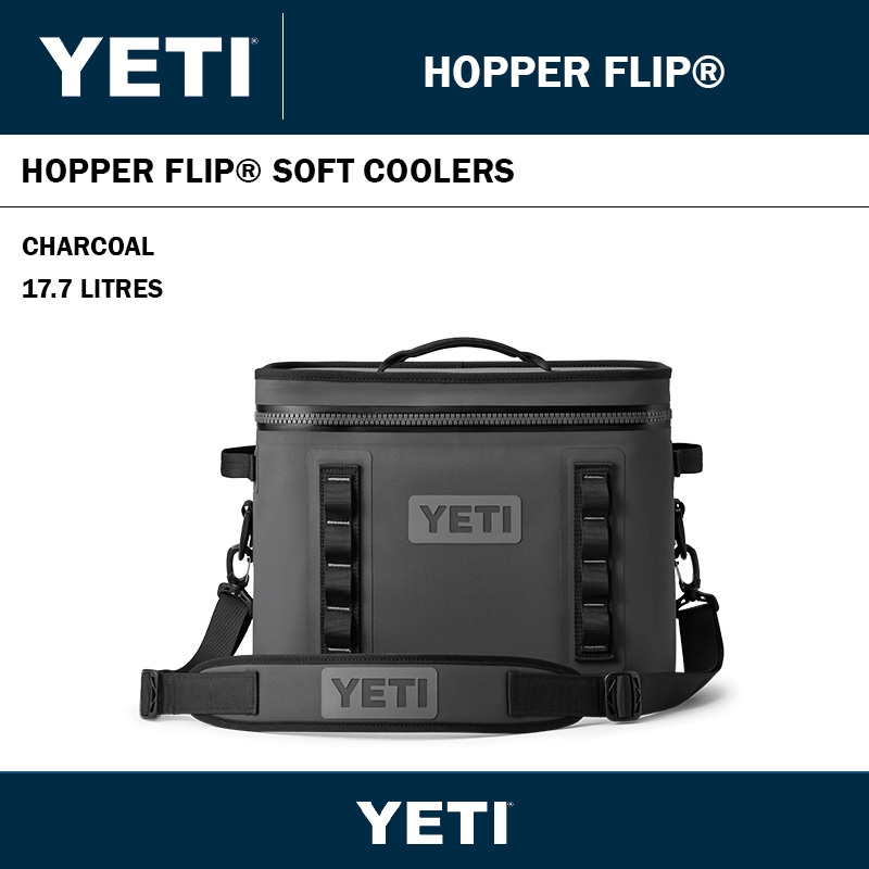 YETI HOPPER FLIP 18 SOFT COOLER - 17.7 LITRES - CHARCOAL