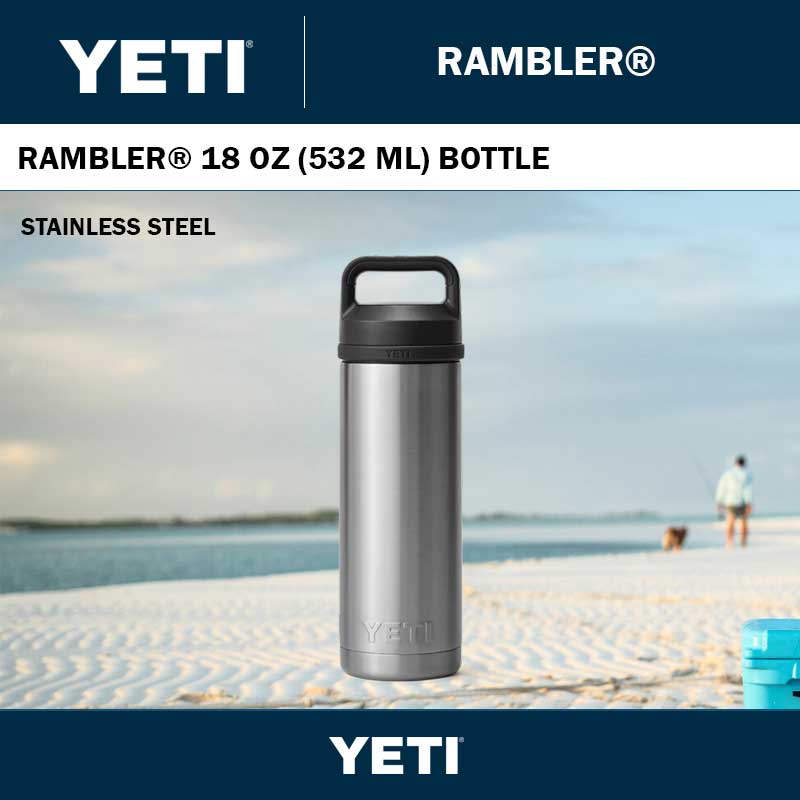 YETI RAMBLER 18 OZ BOTTLE - 532ML - STAINLESS