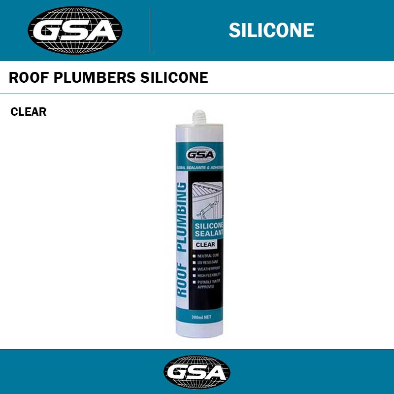 BULK RATE GSA ROOF & PLUMBING SILICONE - CLEAR - 300G