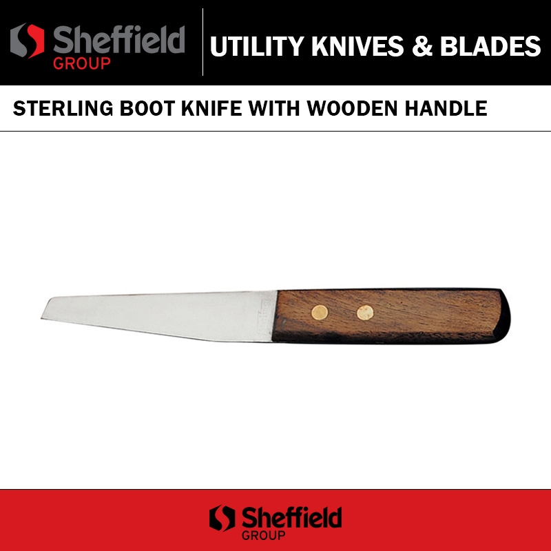 STERLING BOOT KNIFE WITH WOODEN HANDLE