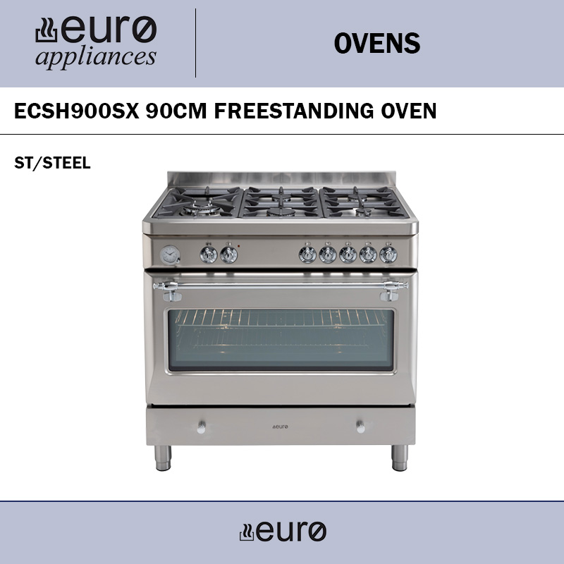 EURO ECSH900SX 90CM FREESTANDING OVEN ST/STEEL
