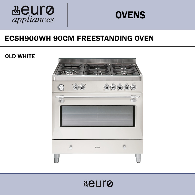 EURO ECSH900WH 90CM FREESTANDING OVEN OLD WHITE