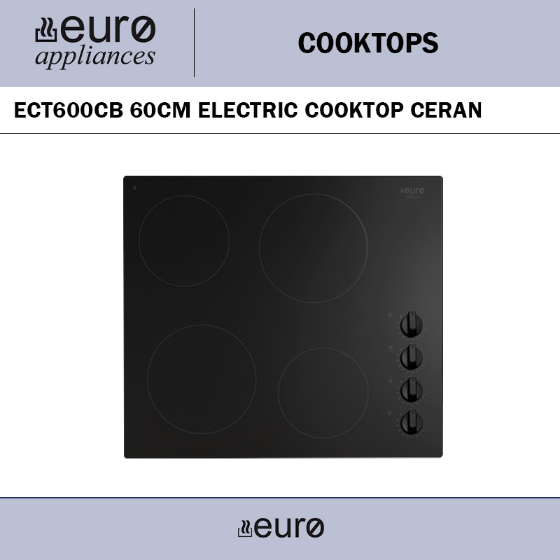 EURO ECT600CB 60CM ELECTRIC COOKTOP CERAN BLACK GLASS