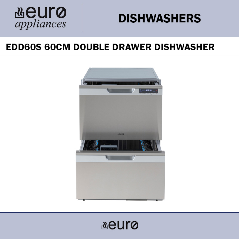 EURO EDD60S 60CM DOUBLE DRAWER DISHWASHER ST/STEEL