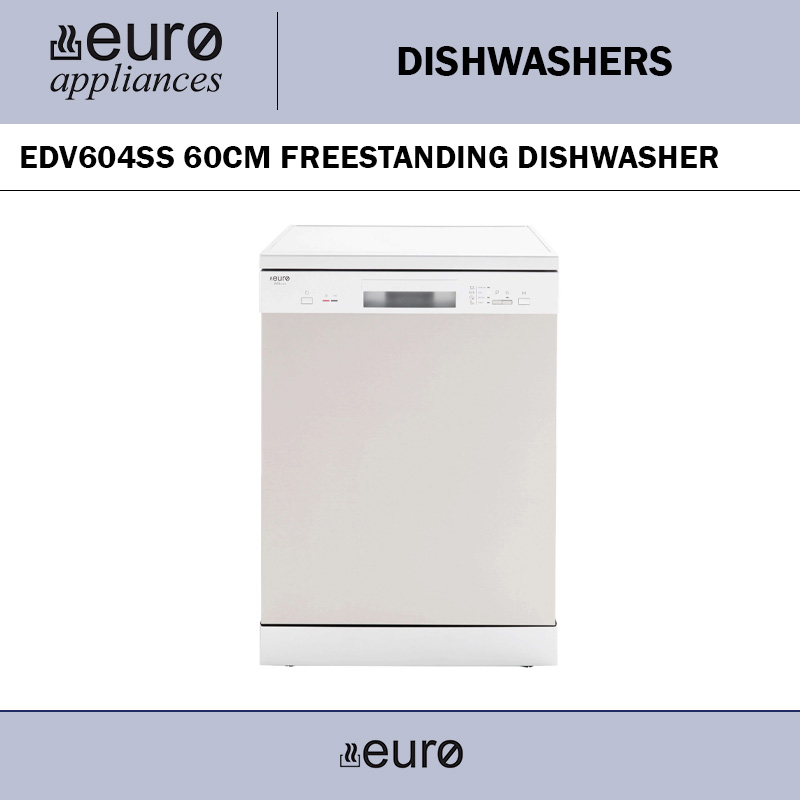 EURO EDV604SS 60CM FREESTANDING DISHWASHER ST/STEEL