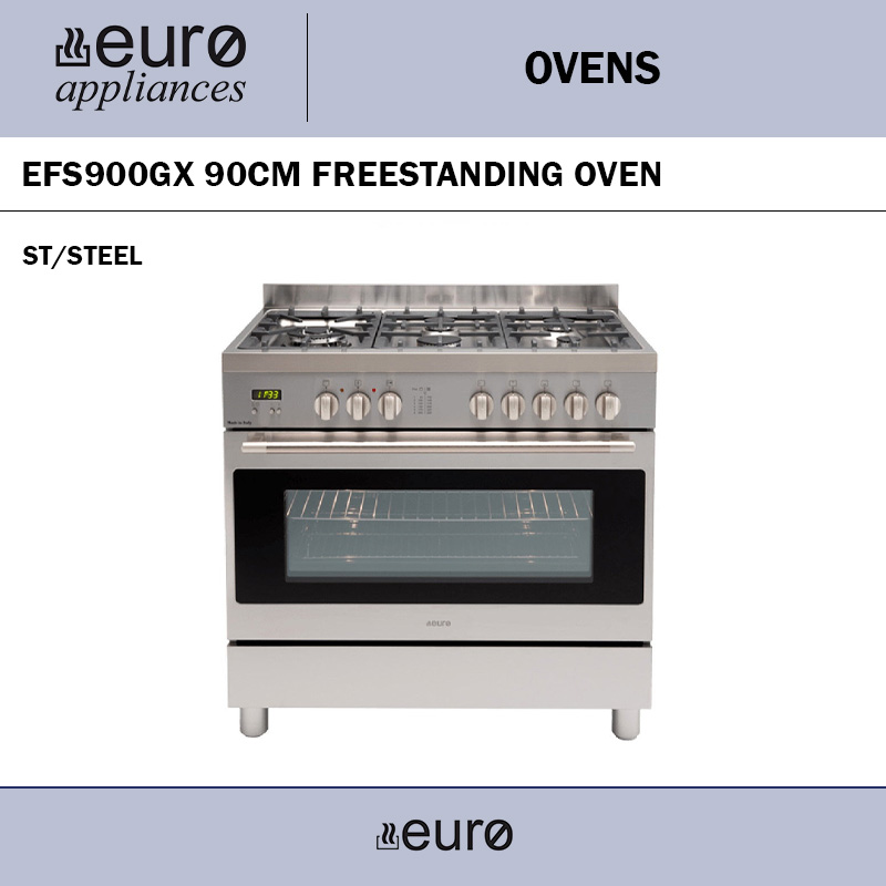 EURO EFS900GX 90CM FREESTANDING OVEN ST/STEEL