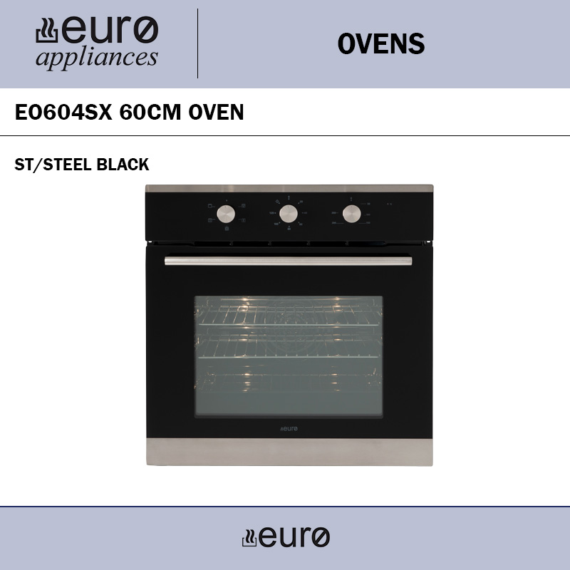 EURO EO604SX 60CM OVEN ST/STEEL BLACK