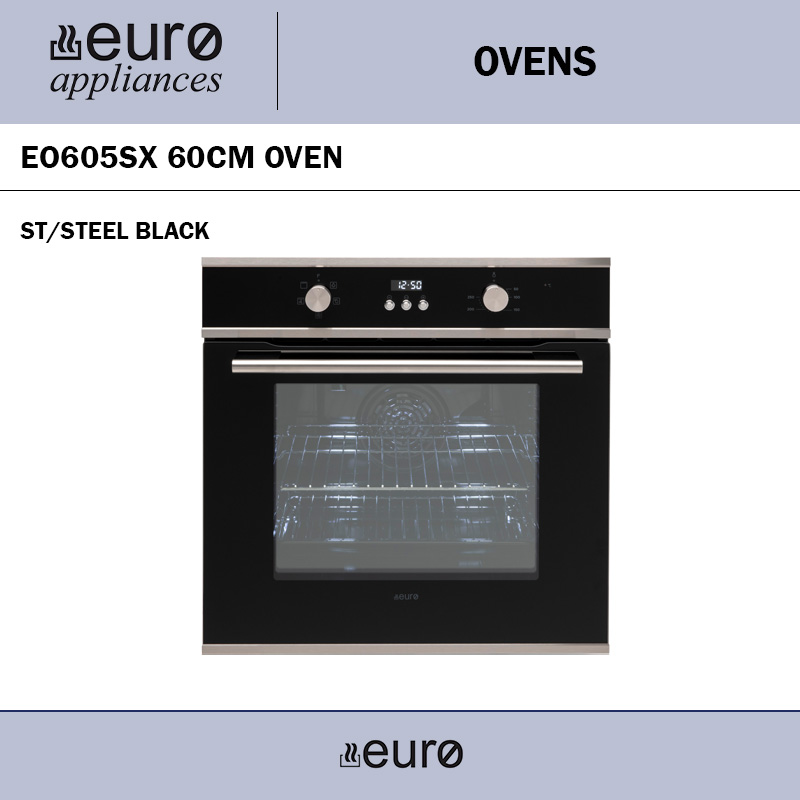 EURO EO605SX 60CM OVEN ST/STEEL BLACK