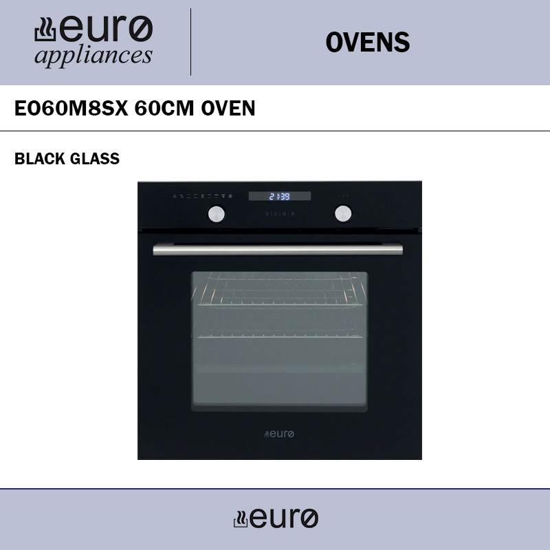 EURO EO60M8SX 60CM OVEN BLACK GLASS