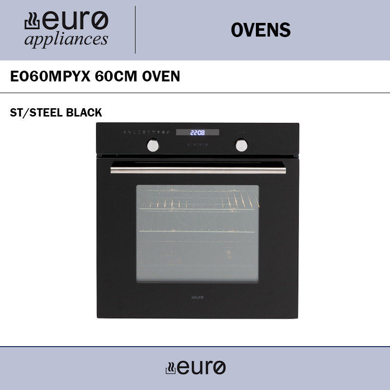 EURO EO60MPYX 60CM OVEN ST/STEEL BLACK