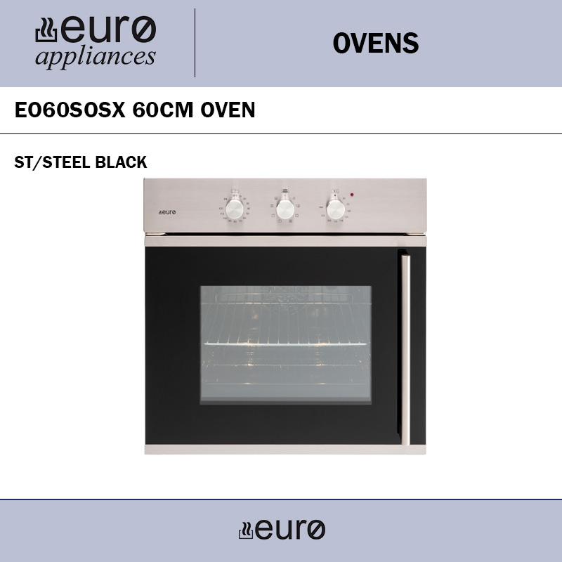 EURO EO60SOSX 60CM OVEN ST/STEEL BLACK