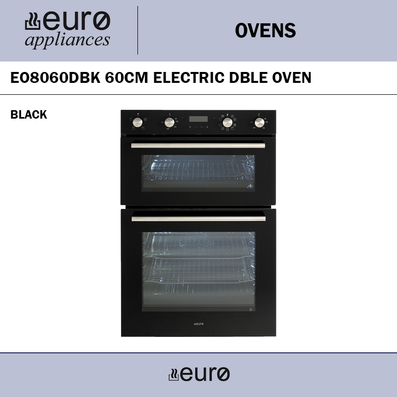 EURO EO8060DBK 60CM ELECTRIC DBLE OVEN