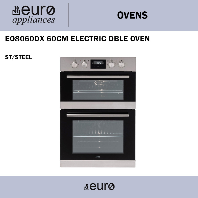 EURO EO8060DX 60CM DOUBLE OVEN ST/STEEL