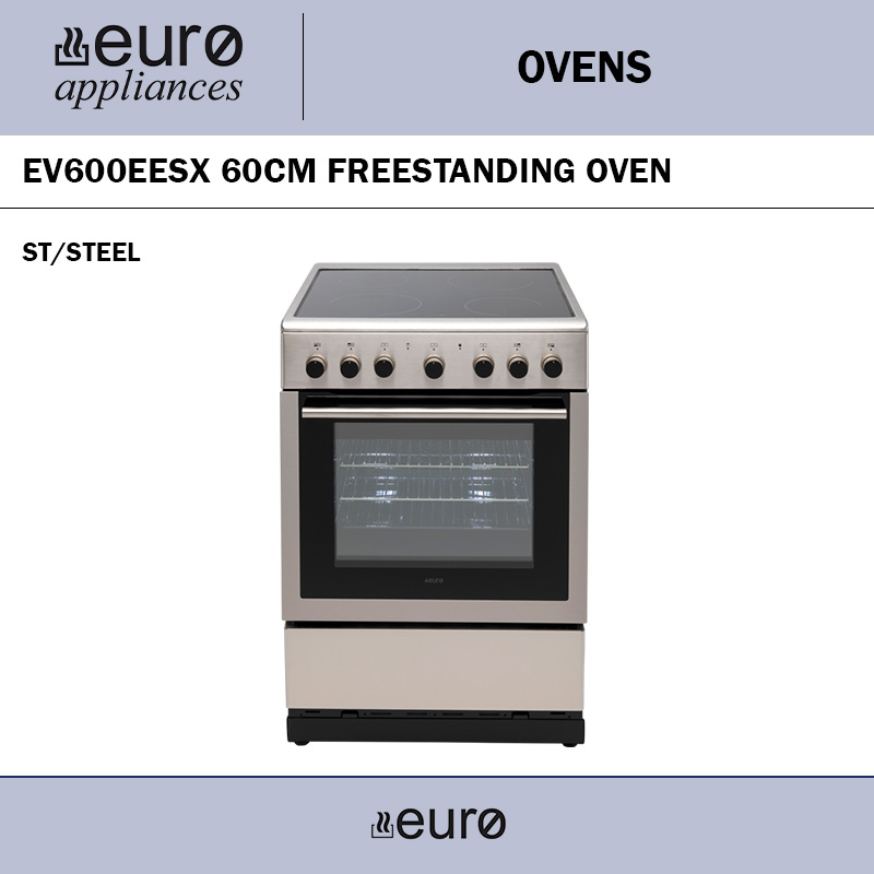 EURO EV600EESX 60CM FREESTANDING OVEN ST/STEEL