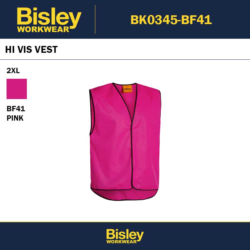 BISLEY BK0345 HI VIS VEST PINK - 2XL
