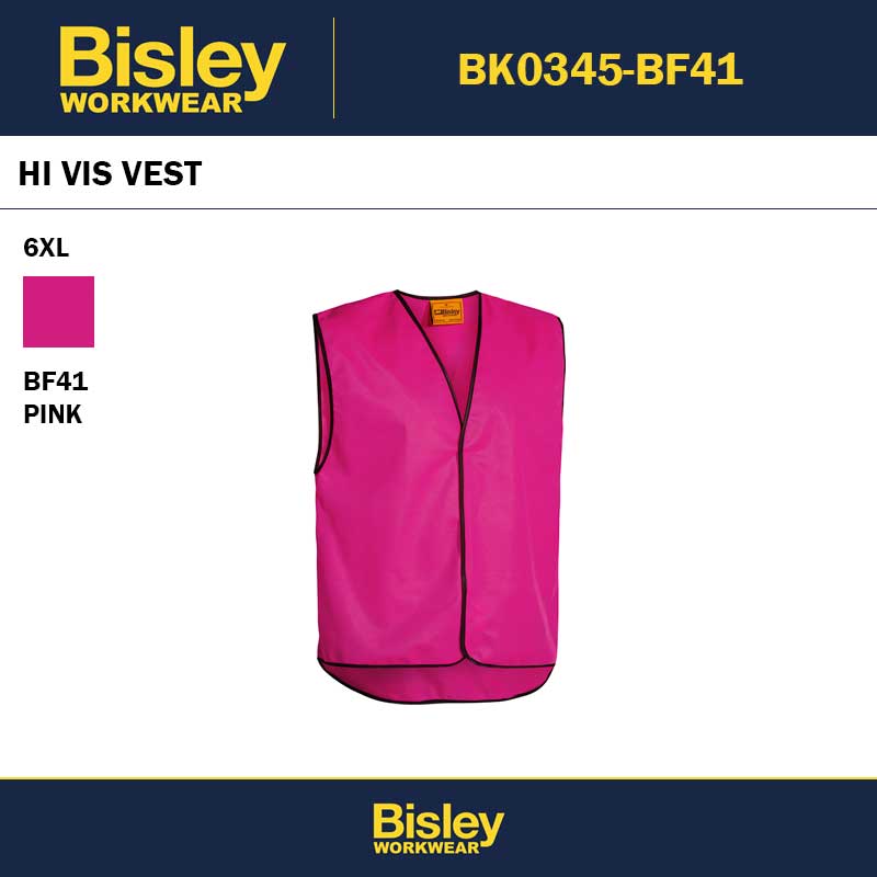 BISLEY BK0345 HI VIS VEST PINK - 6XL