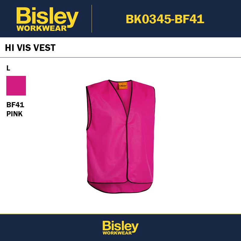 BISLEY BK0345 HI VIS VEST PINK - L