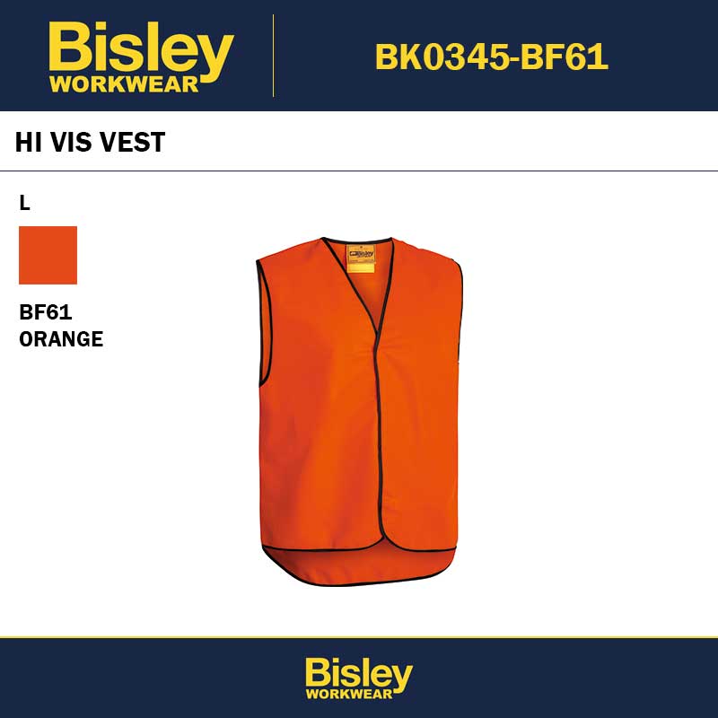 BISLEY BK0345 HI VIS VEST ORANGE - L