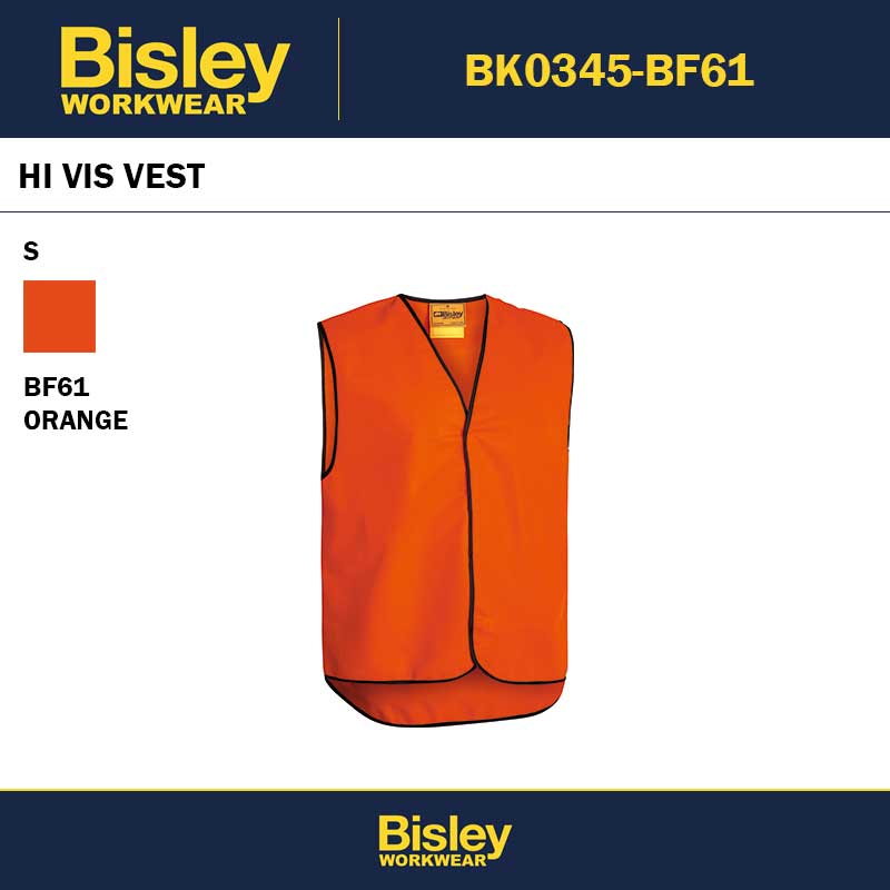 BISLEY BK0345 HI VIS VEST ORANGE - S