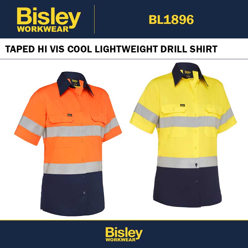 BISLEY BL1896 TAPED HI VIS DRILL SHIRT