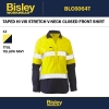 BISLEY BLC6064 WOMENS TAPED HI VIS STRETCH V-NECK CLOSED FRONT SHIRT - YELLOW NA