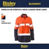 BISLEY BLC6064 WOMENS TAPED HI VIS STRETCH V-NECK CLOSED FRONT SHIRT - ORANGE NA