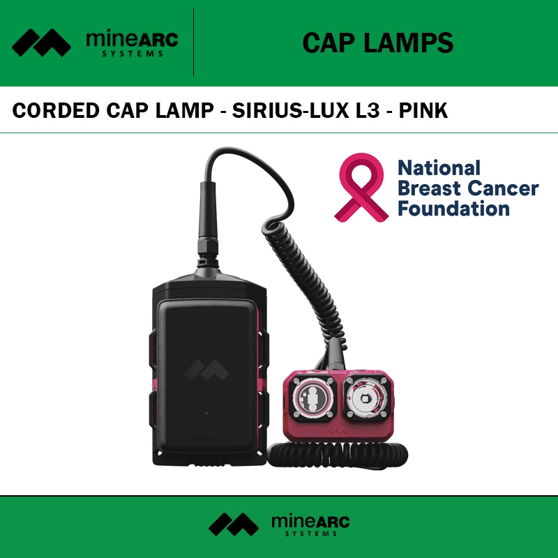 MINEARC SIRIUS LUX CORDED CAP LAMP - PINK
