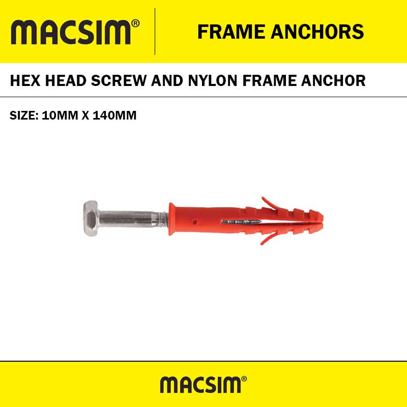 10MM X 140MM GALVANISED MACSIM HEX HEAD FRAME ANCHOR
