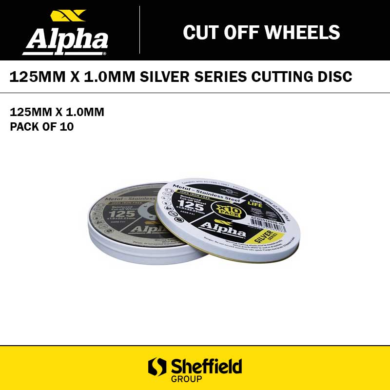 125MM X 1.0MM SILVER SERIES CUTTING DISCS - 10 PACK