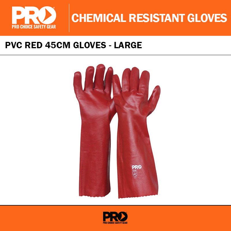 PROCHOICE PVC RED 45CM GLOVES - LARGE
