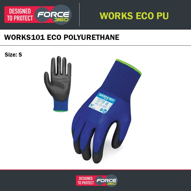 FORCE360 WORX101 ECO PU GLOVES - S