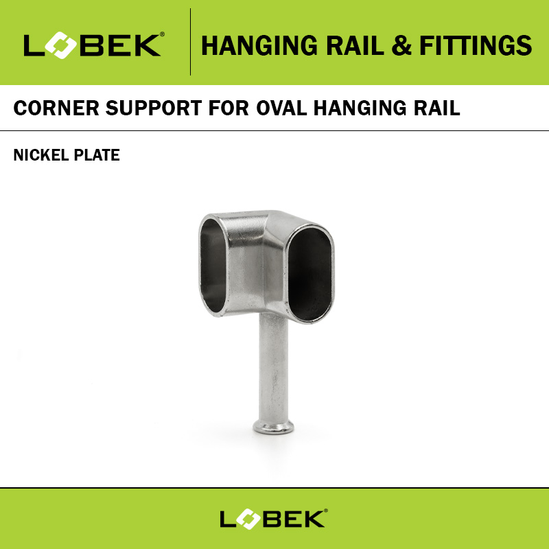 OVAL TUBE CORNER SUPPORT NICKEL PLATE