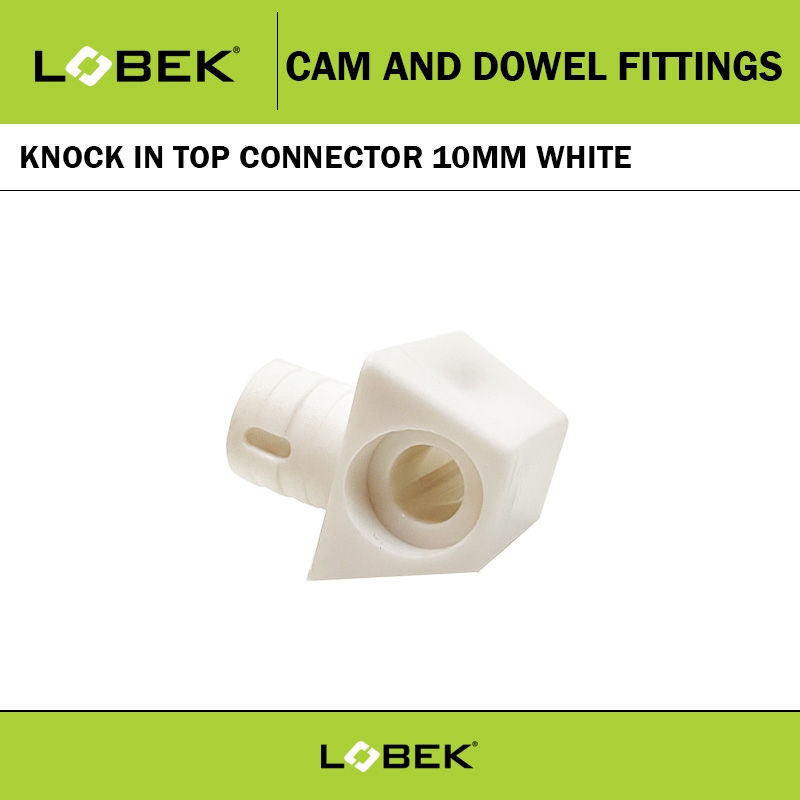 KNOCK IN TOP CONNECTOR 10MM WHITE (TZ10)