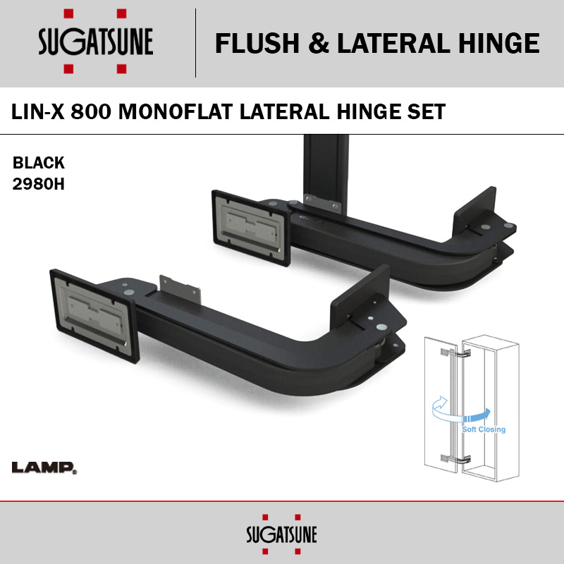 SUGATSUNE MONO FLAT LIN-X 800 2980H BLACK HINGE SET