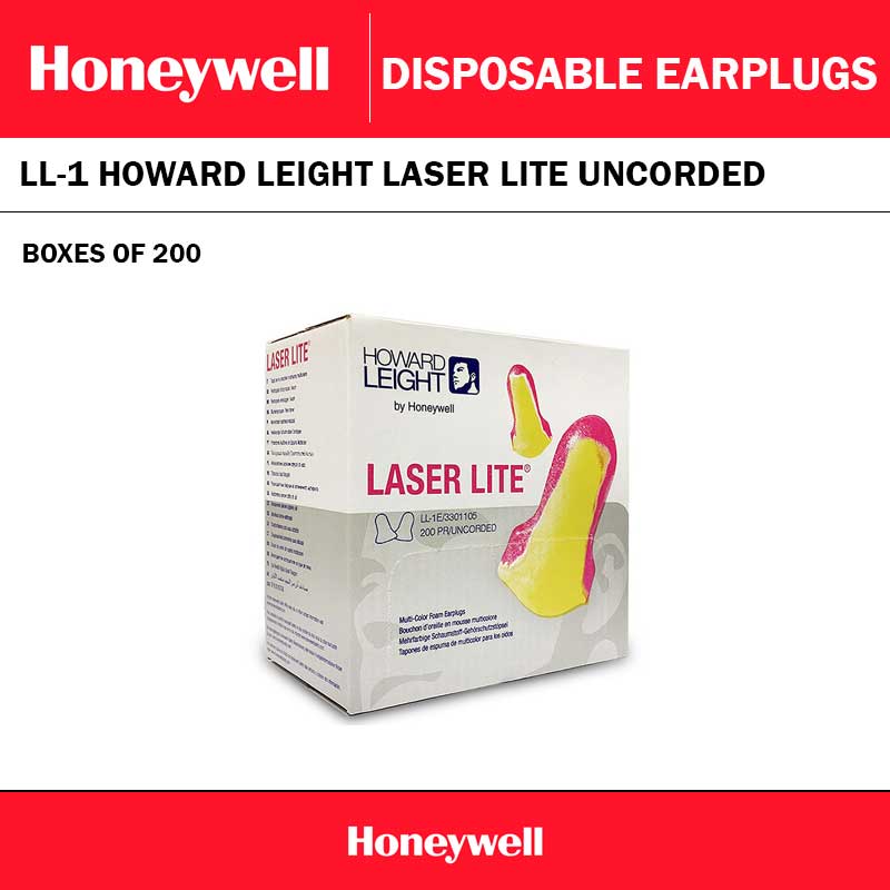 HOWARD LEIGHT LASER LITE UNCORDED EARPLUGS - 200 PACK
