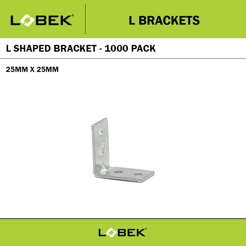 L SHAPED BRACKET 25MM X 25MM - 1000 PACK