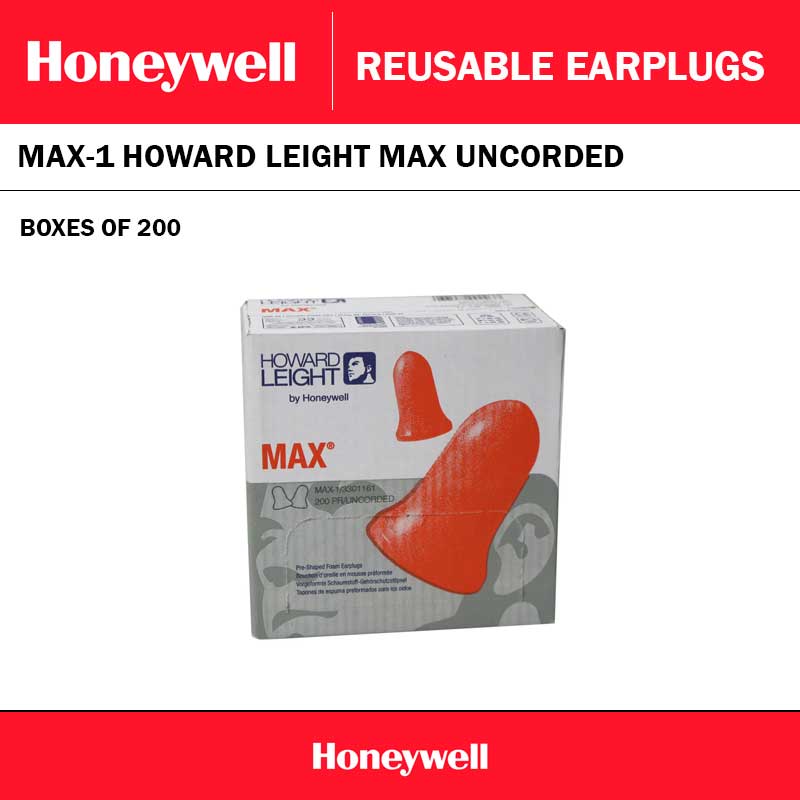 HOWARD LEIGHT MAX UNCORDED EARPLUGS - 200 PACK