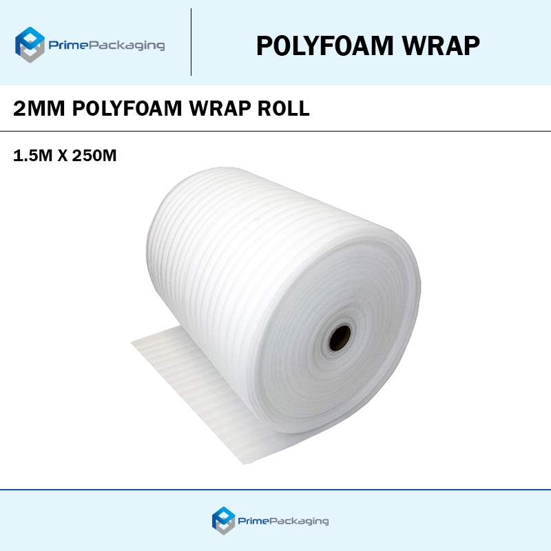 2MM POLYFOAM WRAP ROLL - 1.5M X 250M