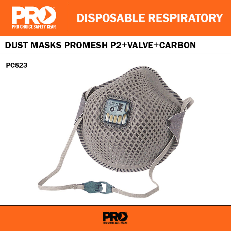 PROMESH PC823 PREMIUM P2 DUST MASK WITH VALVE AND CARBON FILTER