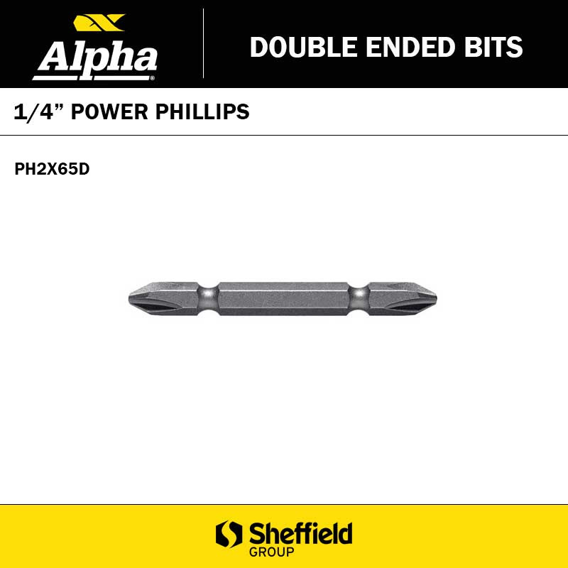 P2 X 65MM DOUBLE ENDED BIT PHILLIPS