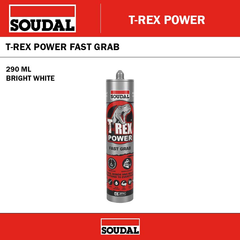 SOUDAL 121968 T-REX POWER FAST GRAB - BRIGHT WHITE - 290ML