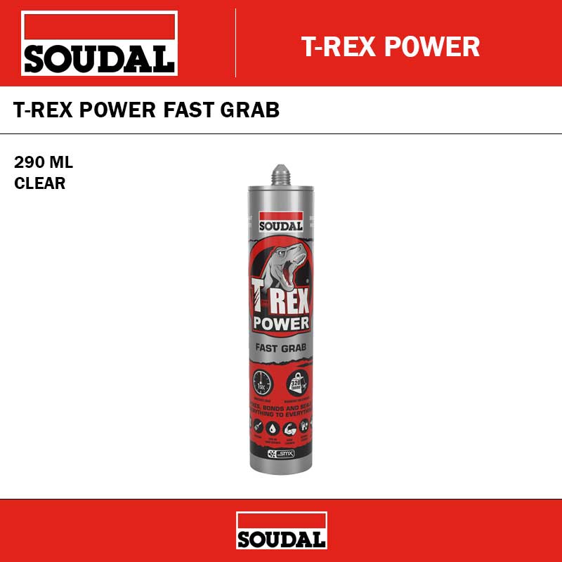 SOUDAL T-REX POWER FAST GRAB - CLEAR - 290ML