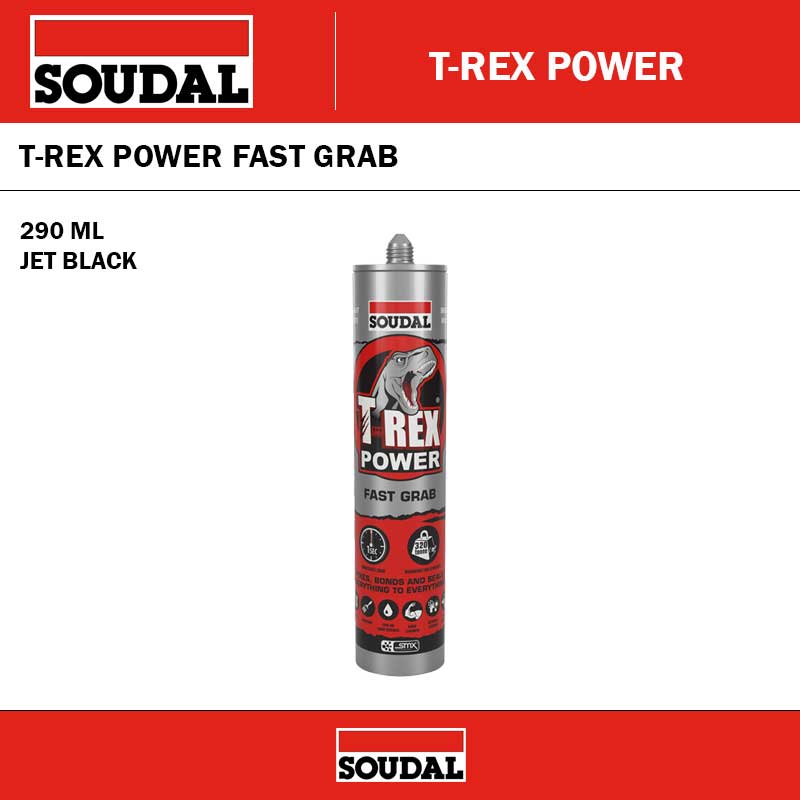 SOUDAL 124435 T-REX POWER FAST GRAB - JET BLACK - 290ML