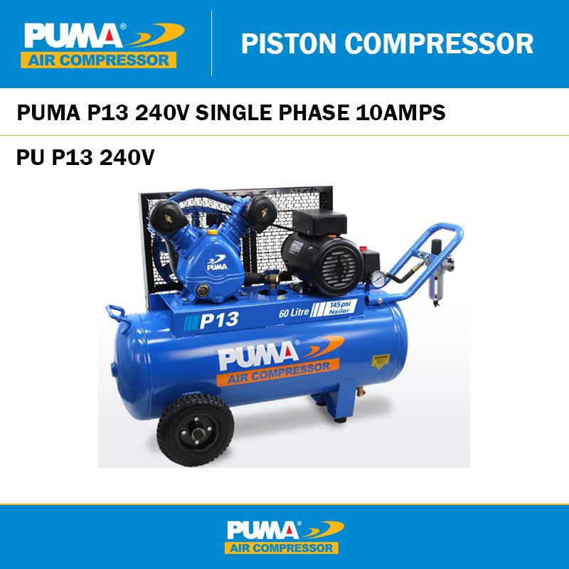 PUMA P13 - 240V 2.2HP COMPRESSOR 10AMP - 60L TANK