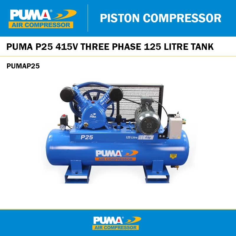 PUMA P25 - 415V 4.0HP COMPRESSOR 3PH - 125L TANK