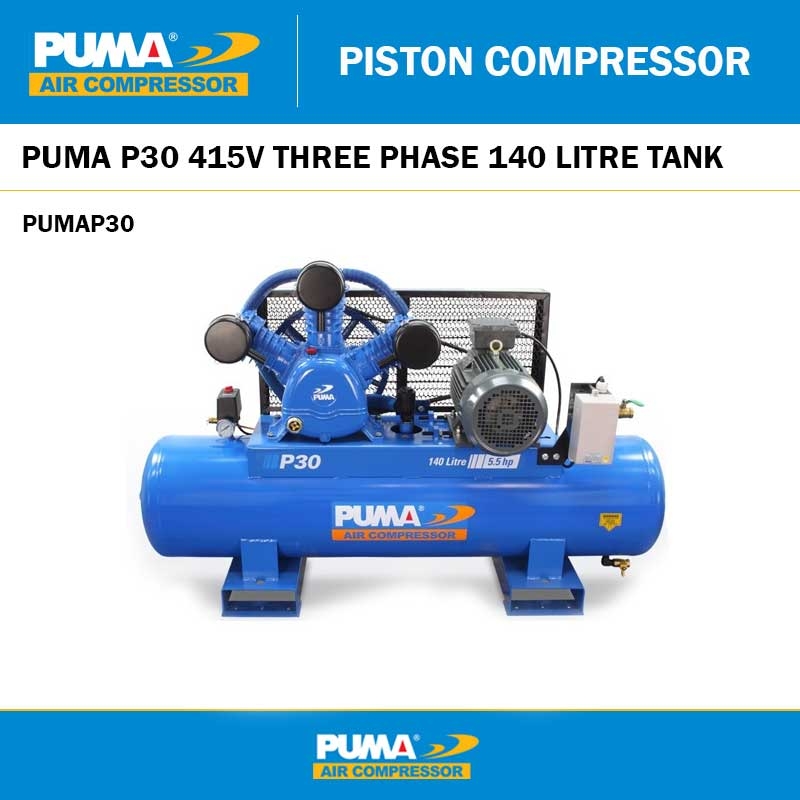 PUMA P30 - 415V 5.5HP COMPRESSOR 3PH - 140L TANK