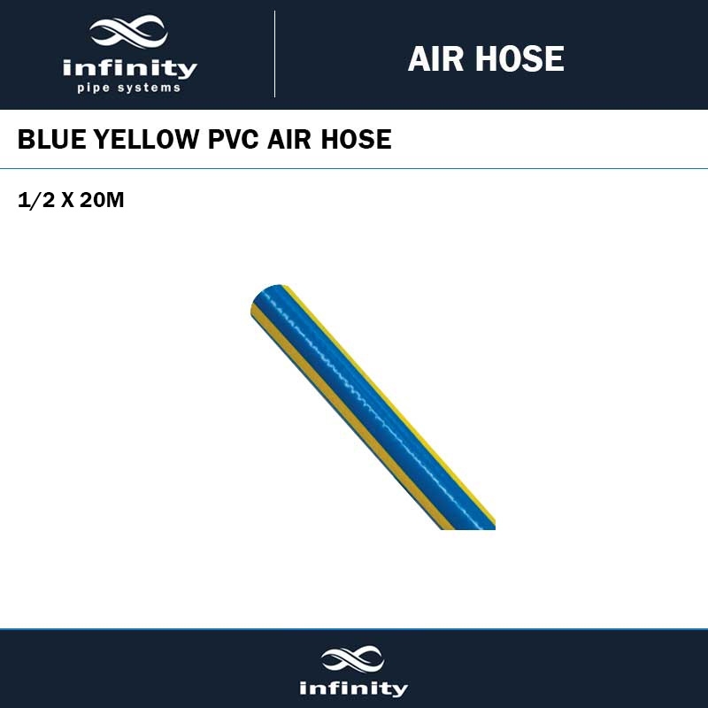 1/2 X 20M PVC AIR HOSE BLUE YELLOW