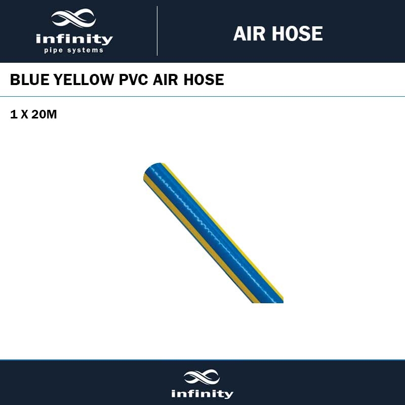 1 X 20M PVC AIR HOSE BLUE YELLOW