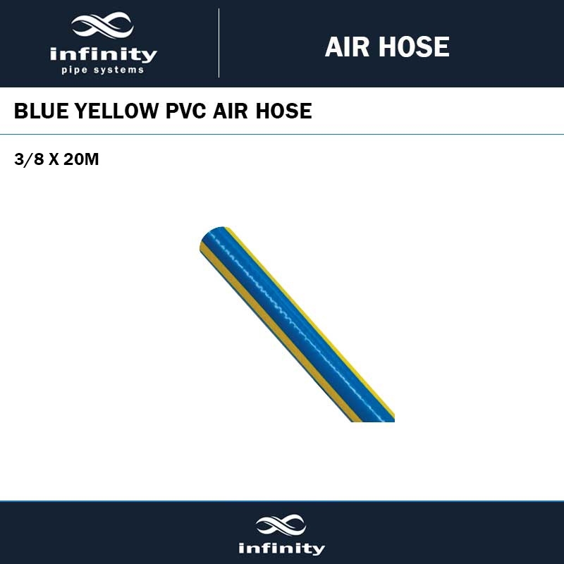 3/8 X 20M PVC AIR HOSE BLUE YELLOW
